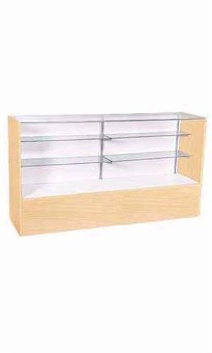 New Retails Full Vision 2 Glass Shelves Maple Display Case 38" H x 18" D x 48" L