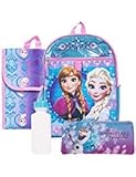 Disney Frozen Backpack Combo Set - Disney Frozen 5 Piece Backpack School Set - Anna & Elsa