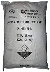 Potassium Hydroxide (Caustic Potash) [KOH] [CAS_1310-58-3] 90+% Technical Grade, White Flake (55.12 Lbs Bag) by Wintersun Chemical
