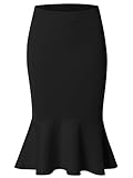 Zero City Women's Mermaid Pencil Elegant High Waist Party Work Bodycon Midi Skirt BLACK L