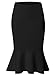 Zero City Women's Mermaid Pencil Elegant High Waist Party Work Bodycon Midi Skirt BLACK L