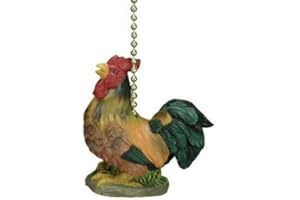 CLEMENTINE DESIGNS Whimsical Rooster Farm Decorative Ceiling Fan Light Pull