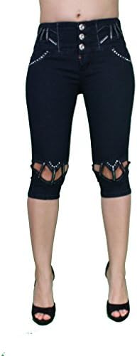 Butt Lifting Colombian Style Stretch Denim Bermuda By Silver Diva DJ1646-BER