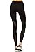 Mono B Women's Stretch Knit Athletic Leggings with a Sheer Mesh S Black