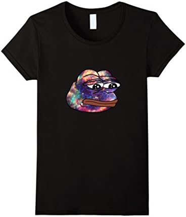 Women's Rare Pepe Dank Meme Cosmic Space Frog Meme Original Shirt Large Black