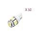 Sannysis(TM) 50PC Useful T10 Wedge 5-SMD 5050 Xenon LED Light bulbs 192 168 194 W5W 2825 158