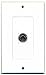 RiteAV - 1 3.5mm Audio-Headphone Jack Port Wall Plate Decorative - White