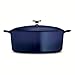 Tramontina Bestow Enameled Cast Iron Oval Dutch Oven Pot with Lid, Large 7-quart, Blue
