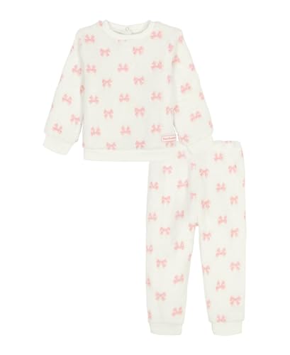 Juicy Couture Baby Girls' 2-Piece Sherpa Set, Crewneck Top with Pants, Egret/Ca…