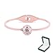 Jetloter I Love You Cuff Bracelet Bangle, 100 Languages Projection on Round Onyx Collarbone Bracelet Rose Gold (Rose Gold)