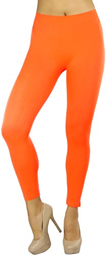 ToBeInStyle Women's Footless Elastic Leggings - One Size - Neon Orange