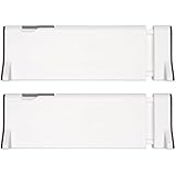 OXO 13227200 Good Grips - Divisor de cajones extensible para tocador, paquete de 2, blanco