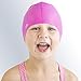 The Friendly Swede Swim Caps for Women & Men - Silicone Swimming Caps for Medium & Short Hair; Waterproof Swimming Cap for Women to Keep Hair Dry; Swim Cap for Adult and Child - Pink & Purple 2-Pack