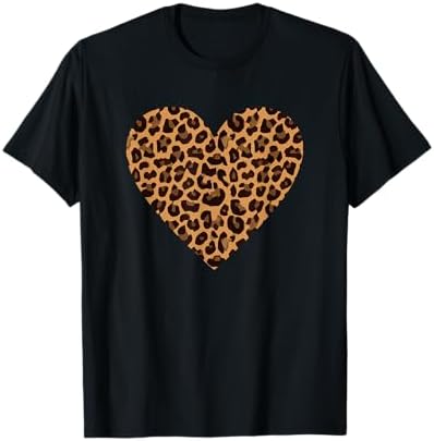 Amazon.com: Cool Cheetah Leopard Print Heart T-Shirt T-Shirt