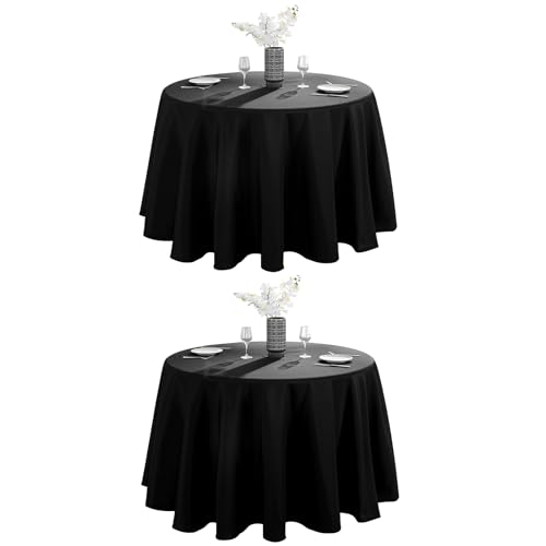 VidaFete Black Round Tablecloth