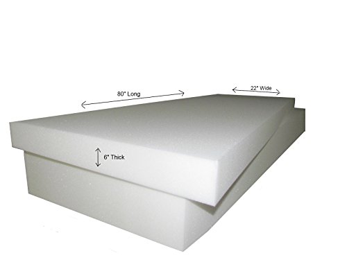 Seat Cushion - High Density Foam 6"T x 22"W x 80"L (1850) "EXTRA FIRM" Sofa Seat Replacement Foam Cushion, Upholstery sheet Foam, Foam Padding