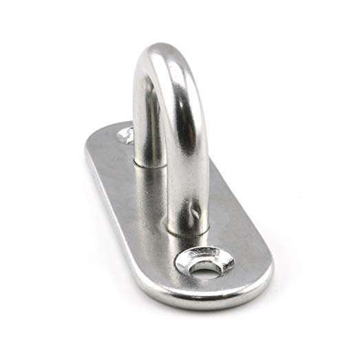 image for Heyous 4pcs M6 Oblong Pad Eye Plates Ceiling Wall Mount U Hook Anchor 