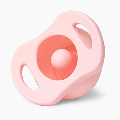 Cute Pop Silicone Baby Pacifier 100% Silicone BPA and Phthalate Free Protective Bubble (Pink)