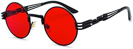 SteamPunk Sunglasses,Gothic Classic Retro Style Metal Round Goggle For Men Women