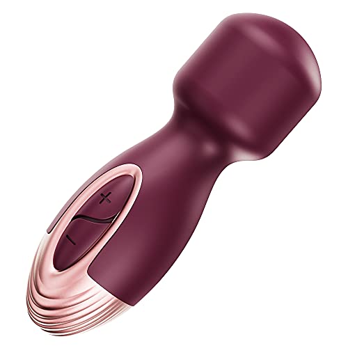 MOBEALO Electric Mini Wand Massager, Small Cordless Personal Handheld Magic Massage Stick with 7 Vibration Modes, Back Neck Shoulder Body Massager, Pain Relief & Muscle Recovery, 4.8*1.5 inches, Red