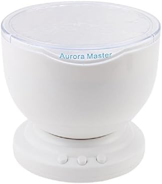 Aurora Master Light , Pinron Ocean Wave Night Light Projector LED Lamp Pot Music Input Smartphone Speaker Relax Romantic Light 12 LED 7 Multicolor Light for Christmas and Other Festival