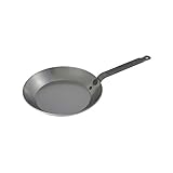 Matfer Bourgeat 062003 Black Steel Round Frying Pan, 10 1/4-Inch, Gray