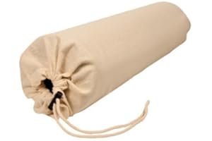 Flannel Bolster Pillow Cover by NRG - 100% Cotton Flannel, Super Soft - Fits Full Round Bolsters up to 6" x 30" - Protects Massage Table Bolster Cushions - Washable, Drawstring Closure - Color Natural