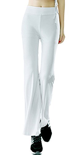 SL Women s Yoga Pants Workout Running Stretch Boot Leg Yoga Pants White XL 8-10