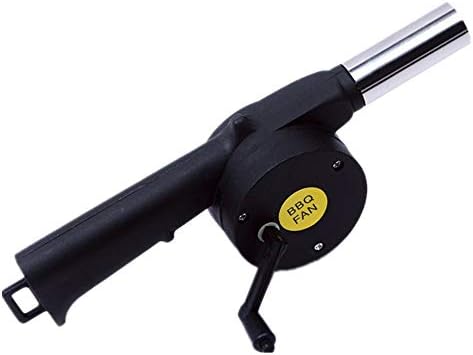 WRF Portable Manual Blower - Mini Hand Crank Power Battery Free Accelerated Easy to Use for Bbq Picnic Outdoor Camping Walking Cooking Tools (Black)