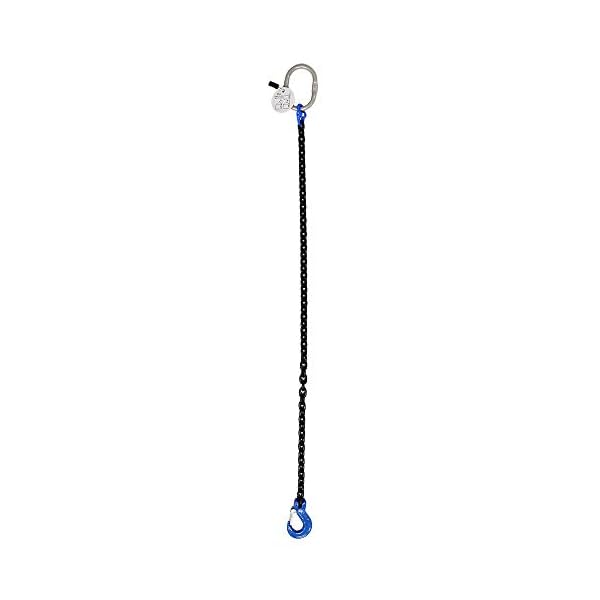 ELLERchain G100 1-strang Anschlagkette 10mm / 1m - Ultra-starke Kette mit AufhÃ¤ngering, Verbindungsglied, Gabelkopfhaken und VerkÃ¼rzungshaken - GÃ¼teklasse 10, nach EN 812-2