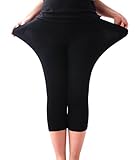 Women's Modal Lightweight Super Comfy Soft Basic Solid Color Capri Leggings