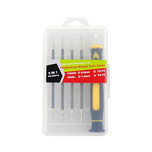 Isolierter Griff 5-in-1-Kombinationsschraubendreher-Satz Schlüssel 8801A/8801B T2 T4 T5 T6 PH00 PH000 0,8 1,2 Pentalobe… – Bild 3