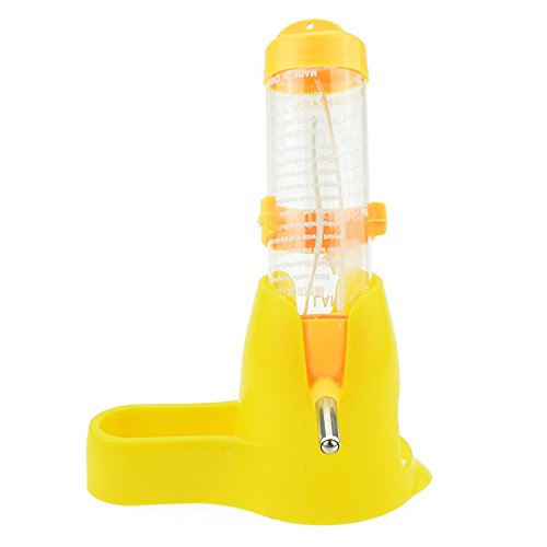 BalataHome 125ml Pet Water Bottle with Base Hut Food Feeder Container Attached Automatic Drinking Dispenser for Hamsters Rats Small Animals