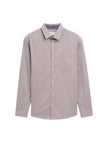 TOM TAILOR 1043811 Camicia, 36685-Gipsy Purple Chambray Dobby, M Uomo
