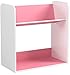IRIS 2-Tier Tilted Shelf Book Rack, Pink and White
