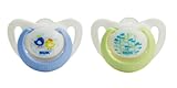 NUK Newborn Puller Pacifier in Assorted Colors and Patterns, 0-2 Months(pack of 2)