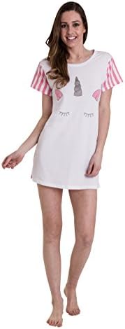 Fashion by Purdashian New Ladies Long Or Short Sleeve Nightdress T Shirt Slogan Nightshirt