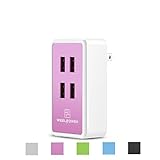 Universal 20W 4A 4-Port USB Wall Charger - Pink