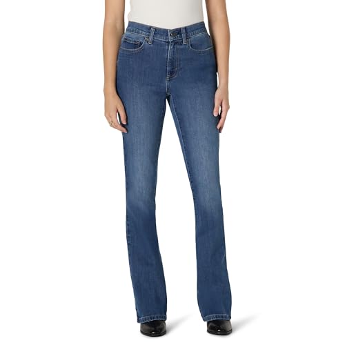 Amazon Essentials Jean Bootcut mi-Haute Stretch pour Femmes, Coupe ajustée, Coupe ajustée, délavé Moyen Classique, Taille 43