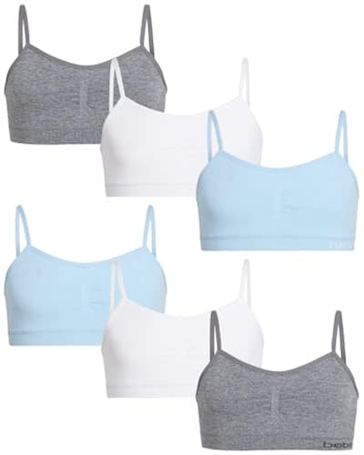 bebe Girls' Training Bra Pack Seamless Cami Bralette