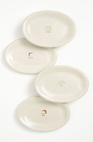 Rae Dunn Magenta Boutique Ceramic Oval Cheese Plates 8 Inch - Assorted