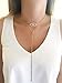 LESLIE BOULES Gold Evil Eye Lariat Necklace for Women 18K Gold Plated Sliding Adjustable Chain Choker Jewelry