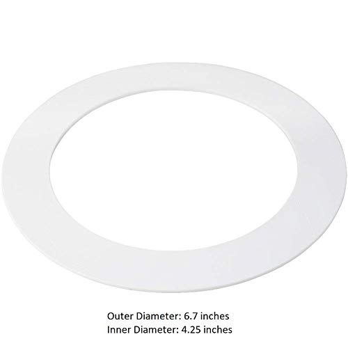 5 Pack 6.7" White Goof/Trim Ring for 4 inch Recessed Can Down Light (5