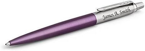 Engraved / Personalized Parker Jotter Core 'Victoria Violet/Chrome Trim' Ballpoint Pen - Custom Engraving 1953184 (Victoria Violet CT)