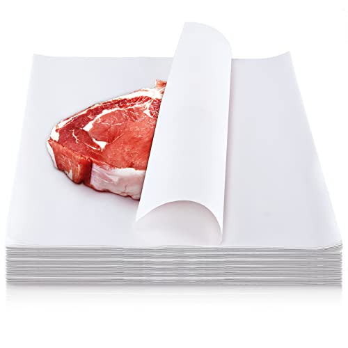 FEPITO 100 Pieces White Butcher Paper Precut Butcher Paper Disposable Butcher Paper Sheets 12 X 12 Inch No Wax Butcher Paper Square Meat Sheet For Wrapping Meat Sublimation Heat Press
