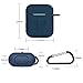 AirPods Case Compatible Apple Airpods 2&1, 9 in 1 Airpods Accessories Kits Protective Silicone Cover and Skin with Earpods Watch Band Holder/Ear Hook/Strap/Clip/Keychain/Grip[LED Visible]-Blue
