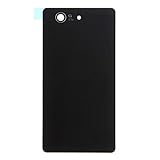 LUVSS New Back Glass Replacement for Sony Xperia Z3 Compact (Z3 Mini) D5803 D5833 Rear Cover Glass Panel Case Housing with Adhesive Preinstalled Repair Part (Black)