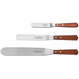 Offset Spatula Set with Wood Handle - Professional Cake Decorating Tools - 4", 6" & 8" Stainless Steel Cake Spatula Variety Set