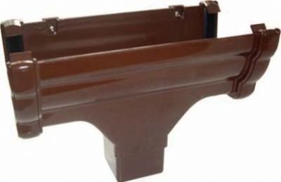 FLOPLAST Running Outlet RON1 110mm Niagara OGEE fits 68 or 80mm round and 65mm square downpipes (BROWN)