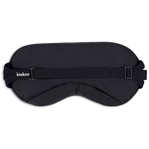 Kimkoo Silk Sleep Mask-Block Out Light Perfectly,Eye Mask for Sleeping for Women and Men,Soft and Adjustable Sleep Masks,Blindfold Black